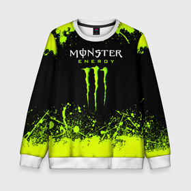 Детский свитшот 3D с принтом MONSTER ENERGY  в Белгороде, 100% полиэстер | свободная посадка, прямой крой, мягкая тканевая резинка на рукавах и понизу свитшота | black monster | bmx | claw | cybersport | energy | monster | monster energy | moto | motocross | race | sport | киберспорт | когти | монстер энерджи | монстр | мото | мотокросс | ралли | скейтбординг | спорт | т | энергия