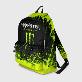 Рюкзак 3D с принтом MONSTER ENERGY  в Белгороде, 100% полиэстер | лямки с регулируемой длиной, сверху петелька, чтобы рюкзак можно было повесить на вешалку. Основное отделение закрывается на молнию, как и внешний карман. Внутри два дополнительных кармана, один из которых закрывается на молнию. По бокам два дополнительных кармашка | Тематика изображения на принте: black monster | bmx | claw | cybersport | energy | monster | monster energy | moto | motocross | race | sport | киберспорт | когти | монстер энерджи | монстр | мото | мотокросс | ралли | скейтбординг | спорт | т | энергия