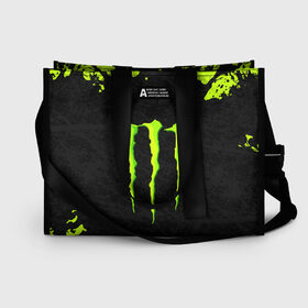 Сумка-шоппер 3D с принтом MONSTER ENERGY в Белгороде, 100% полиэстер | застегивается на металлическую кнопку; внутренний карман застегивается на молнию. Стенки укреплены специальным мягким материалом, чтобы защитить содержимое от несильных ударов
 | black monster | bmx | claw | cybersport | energy | monster | monster energy | moto | motocross | race | sport | киберспорт | когти | монстер энерджи | монстр | мото | мотокросс | ралли | скейтбординг | спорт | т | энергия