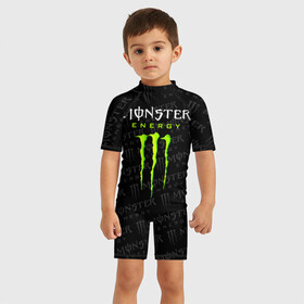 Детский купальный костюм 3D с принтом MONSTER ENERGY  в Белгороде, Полиэстер 85%, Спандекс 15% | застежка на молнии на спине | black monster | bmx | claw | cybersport | energy | monster | monster energy | moto | motocross | race | sport | киберспорт | когти | монстер энерджи | монстр | мото | мотокросс | ралли | скейтбординг | спорт | т | энергия