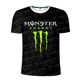 Мужская футболка 3D спортивная с принтом MONSTER ENERGY  в Белгороде, 100% полиэстер с улучшенными характеристиками | приталенный силуэт, круглая горловина, широкие плечи, сужается к линии бедра | Тематика изображения на принте: black monster | bmx | claw | cybersport | energy | monster | monster energy | moto | motocross | race | sport | киберспорт | когти | монстер энерджи | монстр | мото | мотокросс | ралли | скейтбординг | спорт | т | энергия
