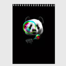Скетчбук с принтом Панда и мыльный пузырь в Белгороде, 100% бумага
 | 48 листов, плотность листов — 100 г/м2, плотность картонной обложки — 250 г/м2. Листы скреплены сверху удобной пружинной спиралью | арт | животные | забавная панда | зверь панда | мыльный пузырь | панда | панды | пузырь | рисунок