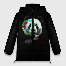 Женская зимняя куртка 3D с принтом Панда и мыльный пузырь в Белгороде, верх — 100% полиэстер; подкладка — 100% полиэстер; утеплитель — 100% полиэстер | длина ниже бедра, силуэт Оверсайз. Есть воротник-стойка, отстегивающийся капюшон и ветрозащитная планка. 

Боковые карманы с листочкой на кнопках и внутренний карман на молнии | арт | животные | забавная панда | зверь панда | мыльный пузырь | панда | панды | пузырь | рисунок