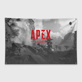 Флаг-баннер с принтом APEX LEGENDS в Белгороде, 100% полиэстер | размер 67 х 109 см, плотность ткани — 95 г/м2; по краям флага есть четыре люверса для крепления | 2020 | 5 сезон | apex legends 5 | art | ea | loba | ps4 | season | апекс | апекс 5 | апекс легенд | лоба | персонаж