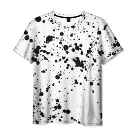 Мужская футболка 3D с принтом Далматинец в Белгороде, 100% полиэфир | прямой крой, круглый вырез горловины, длина до линии бедер | брызги краски | далматинец | краска | пятно | с брызгами | черные пятна