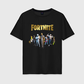 Женская футболка хлопок Oversize с принтом FORTNITE 2 SEASON Часть 2 в Белгороде, 100% хлопок | свободный крой, круглый ворот, спущенный рукав, длина до линии бедер
 | 12 season | 12 сезон | 2 chapter | 2 глава | 2 сезон | 2 часть | fortnite | новый | фортнайт