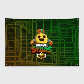 Флаг-баннер с принтом Brawl Stars Robot Spike в Белгороде, 100% полиэстер | размер 67 х 109 см, плотность ткани — 95 г/м2; по краям флага есть четыре люверса для крепления | brawl | brawl stars | brawl stars spike robot | spike | spike robot | бравл | бравл кактус | бравл спайк | бравл старс | кактус | робоспайк | спайк | спайк бравл старс