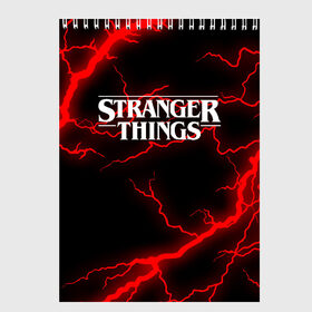 Скетчбук с принтом STRANGER THINGS в Белгороде, 100% бумага
 | 48 листов, плотность листов — 100 г/м2, плотность картонной обложки — 250 г/м2. Листы скреплены сверху удобной пружинной спиралью | 11 | stranger things | одди | одиннадцатая | очень странные дела | сериалы