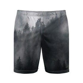 Мужские шорты спортивные с принтом Лес в Белгороде,  |  | арт | дерево | деревья | зеленый | картинка | лес | небо | облака | облако | природа | рисунок | темный