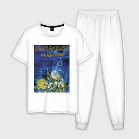Мужская пижама хлопок с принтом Iron Maiden в Белгороде, 100% хлопок | брюки и футболка прямого кроя, без карманов, на брюках мягкая резинка на поясе и по низу штанин
 | iron maiden | арт | метал | музыка | рок