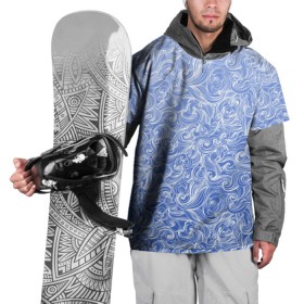 Накидка на куртку 3D с принтом Волны на голубом фоне в Белгороде, 100% полиэстер |  | Тематика изображения на принте: textures | абстракция | белый | вода | водный | водяной | волны | дудл | дудлинг | завитки | загогулини | линии | морской | полосы | текстуры | фон