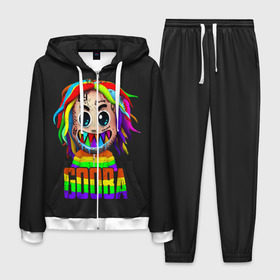 Мужской костюм 3D с принтом 6IX9INE в Белгороде, 100% полиэстер | Манжеты и пояс оформлены тканевой резинкой, двухслойный капюшон со шнурком для регулировки, карманы спереди | 6 | 6ix9ine | 9 | america | gang | gangsta | gooba | keke | koko | music | rap | shark | tekashi | usa | акула | америка | музыка | реп | рэп | текаши