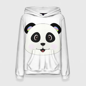 Женская толстовка 3D с принтом Panda в Белгороде, 100% полиэстер  | двухслойный капюшон со шнурком для регулировки, мягкие манжеты на рукавах и по низу толстовки, спереди карман-кенгуру с мягким внутренним слоем. | bear | colorful | green | nature | panda | детские | животные | звери | милые | мультфильмы | панды | радуга