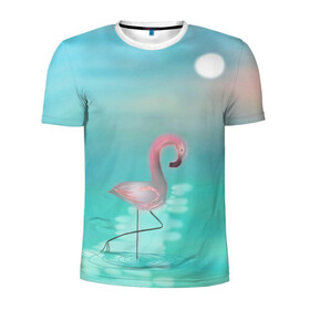 Мужская футболка 3D спортивная с принтом Фламинго в Белгороде, 100% полиэстер с улучшенными характеристиками | приталенный силуэт, круглая горловина, широкие плечи, сужается к линии бедра | арт | гора | графика | дельфин | животные | за | закат | картинка | кит | мной | море | небо | облака | пальма | пара | песок | пляж | побережье | радуга | рисунок | следуй | солнце | сюрреализм | фламинго