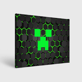 Холст прямоугольный с принтом  MINECRAFT CREEPER | КРИПЕР в Белгороде, 100% ПВХ |  | block | creeper | cube | minecraft | pixel | блок | геометрия | крафт | крипер | кубики | майнкрафт | пиксели