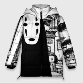 Женская зимняя куртка 3D с принтом No-Face Spirited Away Ghibli в Белгороде, верх — 100% полиэстер; подкладка — 100% полиэстер; утеплитель — 100% полиэстер | длина ниже бедра, силуэт Оверсайз. Есть воротник-стойка, отстегивающийся капюшон и ветрозащитная планка. 

Боковые карманы с листочкой на кнопках и внутренний карман на молнии | ghibli | hayao miyazaki | no face | spirited away | studio ghibli | аниме | безликий | гибли | манга | унесенные призраками