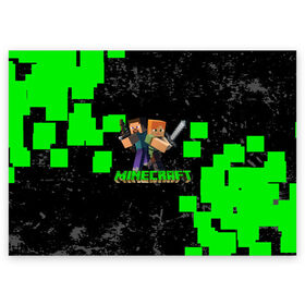 Поздравительная открытка с принтом MINECRAFT в Белгороде, 100% бумага | плотность бумаги 280 г/м2, матовая, на обратной стороне линовка и место для марки
 | craft | game | mine | minecraft | minecraftmemories | pixel | twitter | игра | майнкрафт | маркус перссон | пиксель | ремесло | шахта