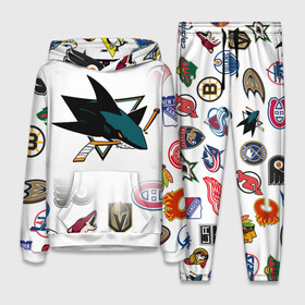 Женский костюм 3D (с толстовкой) с принтом San Jose Sharks (Z) в Белгороде,  |  | anaheim ducks | arizona coyotes | boston bruins | buffalo sabres | calgary flames | canadiens de montreal | carolina hurricanes | chicago blackhawks | colorado avalanche | columbus blue jackets | dallas stars | detroit red wings | edmonton oil | hockey | 