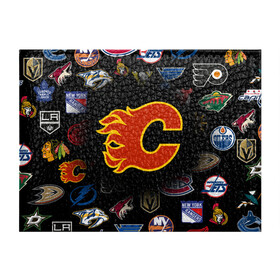 Обложка для студенческого билета с принтом Calgary Flames (Z) в Белгороде, натуральная кожа | Размер: 11*8 см; Печать на всей внешней стороне | anaheim ducks | arizona coyotes | boston bruins | buffalo sabres | calgary flames | canadiens de montreal | carolina hurricanes | chicago blackhawks | colorado avalanche | columbus blue jackets | dallas stars | detroit red wings | edmonton oil | hockey | 