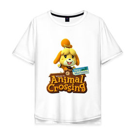 Мужская футболка хлопок Oversize с принтом Animal Crossing Isabelle в Белгороде, 100% хлопок | свободный крой, круглый ворот, “спинка” длиннее передней части | animal crossing | isabelle | nintendo | детская | женская | игра | изабель | изабэль | мультик | мультяшный | нинтендо | рисованный | рисунок | собака | собачка | энимал кроссинг