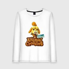 Женский лонгслив хлопок с принтом Animal Crossing Isabelle в Белгороде, 100% хлопок |  | animal crossing | isabelle | nintendo | детская | женская | игра | изабель | изабэль | мультик | мультяшный | нинтендо | рисованный | рисунок | собака | собачка | энимал кроссинг