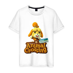 Мужская футболка хлопок с принтом Animal Crossing Isabelle в Белгороде, 100% хлопок | прямой крой, круглый вырез горловины, длина до линии бедер, слегка спущенное плечо. | animal crossing | isabelle | nintendo | детская | женская | игра | изабель | изабэль | мультик | мультяшный | нинтендо | рисованный | рисунок | собака | собачка | энимал кроссинг