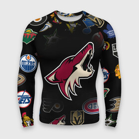 Мужской рашгард 3D с принтом Arizona Coyotes | NHL (Z) в Белгороде,  |  | anaheim ducks | arizona coyotes | boston bruins | buffalo sabres | calgary flames | canadiens de montreal | carolina hurricanes | chicago blackhawks | colorado avalanche | columbus blue jackets | dallas stars | detroit red wings | edmonton oil | hockey | 