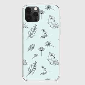 Чехол для iPhone 12 Pro Max с принтом Милые птички в Белгороде, Силикон |  | bird | арт | лист | листья | попугай | попугайи | природа | птица | птицы | цветок | цветы