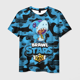 Мужская футболка 3D с принтом BRAWL STARS LEON SHARK в Белгороде, 100% полиэфир | прямой крой, круглый вырез горловины, длина до линии бедер | 8 bit | 8 бит | bibi | brawl stars | crow | el brown | leon | leon shark | max | mr.p | sally leon | shark | stars | virus | werewolf | акула | биби | вирус | ворон | леон | оборотень | пингвин