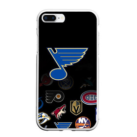 Чехол для iPhone 7Plus/8 Plus матовый с принтом NHL St Louis Blues (Z) в Белгороде, Силикон | Область печати: задняя сторона чехла, без боковых панелей | anaheim ducks | arizona coyotes | boston bruins | buffalo sabres | canadiens de montreal | carolina hurricanes | chicago blackhawks | colorado | hockey | nhl | st. louis blues | нхл | паттерн | спорт | хоккей