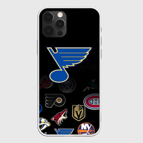 Чехол для iPhone 12 Pro с принтом NHL St. Louis Blues (Z) в Белгороде, силикон | область печати: задняя сторона чехла, без боковых панелей | anaheim ducks | arizona coyotes | boston bruins | buffalo sabres | canadiens de montreal | carolina hurricanes | chicago blackhawks | colorado | hockey | nhl | st. louis blues | нхл | паттерн | спорт | хоккей