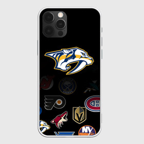 Чехол для iPhone 12 Pro с принтом NHL Nashville Predators (Z) в Белгороде, силикон | область печати: задняя сторона чехла, без боковых панелей | anaheim ducks | arizona coyotes | boston bruins | buffalo sabres | canadiens de montreal | carolina hurricanes | chicago blackhawks | colorado | hockey | nashville predators | nhl | нхл | паттерн | спорт | хоккей