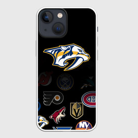 Чехол для iPhone 13 mini с принтом NHL Nashville Predators (Z) в Белгороде,  |  | anaheim ducks | arizona coyotes | boston bruins | buffalo sabres | canadiens de montreal | carolina hurricanes | chicago blackhawks | colorado | hockey | nashville predators | nhl | нхл | паттерн | спорт | хоккей