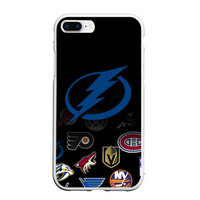 Чехол для iPhone 7Plus/8 Plus матовый с принтом NHL Tampa Bay Lightning (Z) в Белгороде, Силикон | Область печати: задняя сторона чехла, без боковых панелей | anaheim ducks | arizona coyotes | boston bruins | buffalo sabres | canadiens de montreal | carolina hurricanes | chicago blackhawks | colorado | hockey | nhl | tampa bay lightning | нхл | паттерн | спорт | хоккей