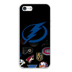 Чехол для iPhone 5/5S матовый с принтом NHL Tampa Bay Lightning (Z) в Белгороде, Силикон | Область печати: задняя сторона чехла, без боковых панелей | Тематика изображения на принте: anaheim ducks | arizona coyotes | boston bruins | buffalo sabres | canadiens de montreal | carolina hurricanes | chicago blackhawks | colorado | hockey | nhl | tampa bay lightning | нхл | паттерн | спорт | хоккей