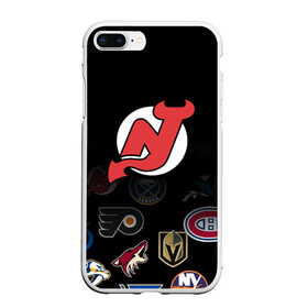 Чехол для iPhone 7Plus/8 Plus матовый с принтом NHL New Jersey Devils (Z) в Белгороде, Силикон | Область печати: задняя сторона чехла, без боковых панелей | anaheim ducks | arizona coyotes | boston bruins | buffalo sabres | calgary flames | carolina hurricanes | chicago blackhawks | colorado | hockey | new jersey devils | nhl | нхл | паттерн | спорт | хоккей