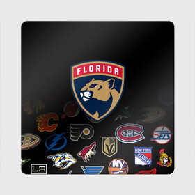 Магнит виниловый Квадрат с принтом NHL Florida Panthers (Z) в Белгороде, полимерный материал с магнитным слоем | размер 9*9 см, закругленные углы | anaheim ducks | arizona coyotes | boston bruins | buffalo sabres | calgary flames | canadiens de montreal | chicago blackhawks | colorado | florida panthers | hockey | nhl | нхл | паттерн | спорт | хоккей
