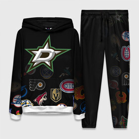 Женский костюм 3D (с толстовкой) с принтом NHL Dallas Stars (Z) в Белгороде,  |  | anaheim ducks | arizona coyotes | boston bruins | buffalo sabres | calgary flames | carolina hurricanes | chicago blackhawks | colorado | dallas stars | hockey | nhl | нхл | паттерн | спорт | хоккей