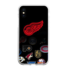 Чехол для iPhone XS Max матовый с принтом NHL Detroit Red Wings (Z) в Белгороде, Силикон | Область печати: задняя сторона чехла, без боковых панелей | anaheim ducks | arizona coyotes | boston bruins | buffalo sabres | calgary flames | canadiens de montreal | carolina hurricanes | colorado | detroit red wings | hockey | nhl | нхл | паттерн | спорт | хоккей