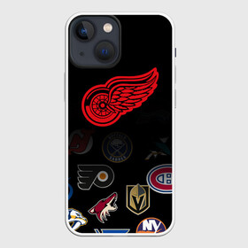 Чехол для iPhone 13 mini с принтом NHL Detroit Red Wings (Z) в Белгороде,  |  | anaheim ducks | arizona coyotes | boston bruins | buffalo sabres | calgary flames | canadiens de montreal | carolina hurricanes | colorado | detroit red wings | hockey | nhl | нхл | паттерн | спорт | хоккей