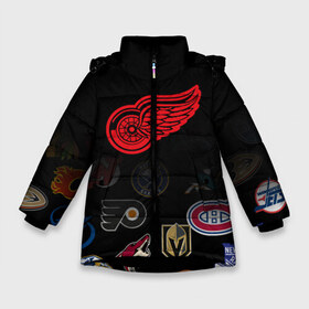Зимняя куртка для девочек 3D с принтом NHL Detroit Red Wings (Z) в Белгороде, ткань верха — 100% полиэстер; подклад — 100% полиэстер, утеплитель — 100% полиэстер. | длина ниже бедра, удлиненная спинка, воротник стойка и отстегивающийся капюшон. Есть боковые карманы с листочкой на кнопках, утяжки по низу изделия и внутренний карман на молнии. 

Предусмотрены светоотражающий принт на спинке, радужный светоотражающий элемент на пуллере молнии и на резинке для утяжки. | anaheim ducks | arizona coyotes | boston bruins | buffalo sabres | calgary flames | canadiens de montreal | carolina hurricanes | colorado | detroit red wings | hockey | nhl | нхл | паттерн | спорт | хоккей