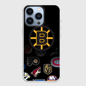 Чехол для iPhone 13 Pro с принтом NHL Boston Bruins (Z) в Белгороде,  |  | Тематика изображения на принте: anaheim ducks | arizona coyotes | boston bruins | buffalo sabres | calgary flames | canadiens de montreal | carolina hurricanes | chicago blackhawks | colorado | hockey | nhl | нхл | паттерн | спорт | хоккей
