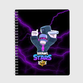 Тетрадь с принтом BRAWL STARS DJ FRANK в Белгороде, 100% бумага | 48 листов, плотность листов — 60 г/м2, плотность картонной обложки — 250 г/м2. Листы скреплены сбоку удобной пружинной спиралью. Уголки страниц и обложки скругленные. Цвет линий — светло-серый
 | 8 bit | 8 бит | bibi | brawl | brawl stars | crow | leon | spike | sprout | stars | бравл | бравл старс | браво старс | игра | компьютерная | кров | леон | онлайн | старс