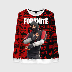 Женский свитшот 3D с принтом FORTNITE x IKONIK в Белгороде, 100% полиэстер с мягким внутренним слоем | круглый вырез горловины, мягкая резинка на манжетах и поясе, свободная посадка по фигуре | deadmau5 | fortnite | fortnite 2 | fortnite x маршмелло | ikonik | marshmello | ninja | ninja streamer | raven | travis scott | ворон | иконик | ниндзя | пили | рейвен | трэвис скотт | фортнайт