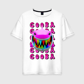 Женская футболка хлопок Oversize с принтом 6IX9INE- GOOBA в Белгороде, 100% хлопок | свободный крой, круглый ворот, спущенный рукав, длина до линии бедер
 | 6ix9ine | 6ix9ine  gooba | gooba | акула | сикснайн | сиксти найн | сиксти найн репер | такаши | текаши | текаши сикснайн