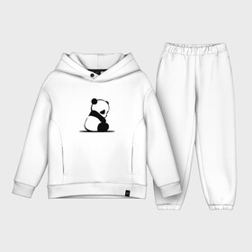 Детский костюм хлопок Oversize с принтом Милая панда (Z) в Белгороде,  |  | ailuropoda melanoleuca | ailurus fulgens | бамбуковый медведь | большая панда | звери | малая панда | медведь | милая панда | няшка | панда