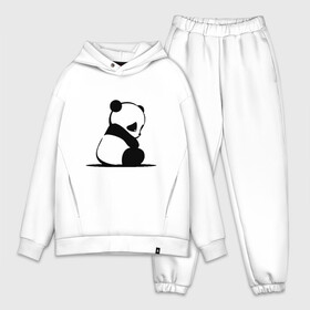 Мужской костюм хлопок OVERSIZE с принтом Милая панда (Z) в Белгороде,  |  | ailuropoda melanoleuca | ailurus fulgens | бамбуковый медведь | большая панда | звери | малая панда | медведь | милая панда | няшка | панда