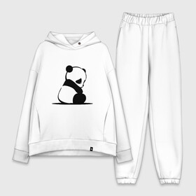 Женский костюм хлопок Oversize с принтом Милая панда (Z) в Белгороде,  |  | ailuropoda melanoleuca | ailurus fulgens | бамбуковый медведь | большая панда | звери | малая панда | медведь | милая панда | няшка | панда