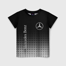 Детская футболка 3D с принтом Mercedes-Benz в Белгороде, 100% гипоаллергенный полиэфир | прямой крой, круглый вырез горловины, длина до линии бедер, чуть спущенное плечо, ткань немного тянется | Тематика изображения на принте: amg | mercedes | mercedes значок | mercedes лого | mercedes марка | амг | бенц | лого автомобиля | логотип мерседес | мерин | мерс | мерседес | мерседес бенз | мерседес лого | мерседес эмблема
