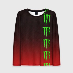 Женский лонгслив 3D с принтом MONSTER ENERGY (Z) в Белгороде, 100% полиэстер | длинные рукава, круглый вырез горловины, полуприлегающий силуэт | black monster | bmx | claw | cybersport | energy | monster | monster energy | moto | motocross | race | sport | киберспорт | когти | монстер энерджи | монстр | мото | мотокросс | ралли | скейтбординг | спорт | т | энергия